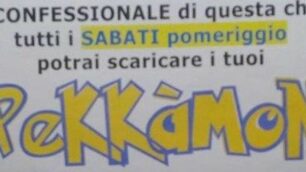 L’invito sul cartello che è stato affisso nella chiesa di Desio