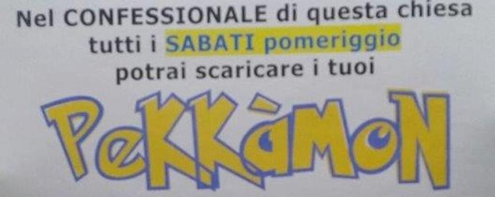 L’invito sul cartello che è stato affisso nella chiesa di Desio