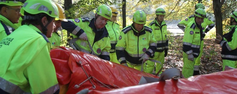 La protezione civile in una esercitazione