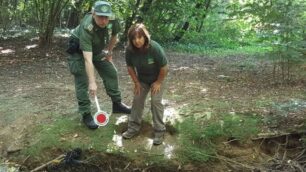 Le guardie ecologiche sul luogo del ritrovamento