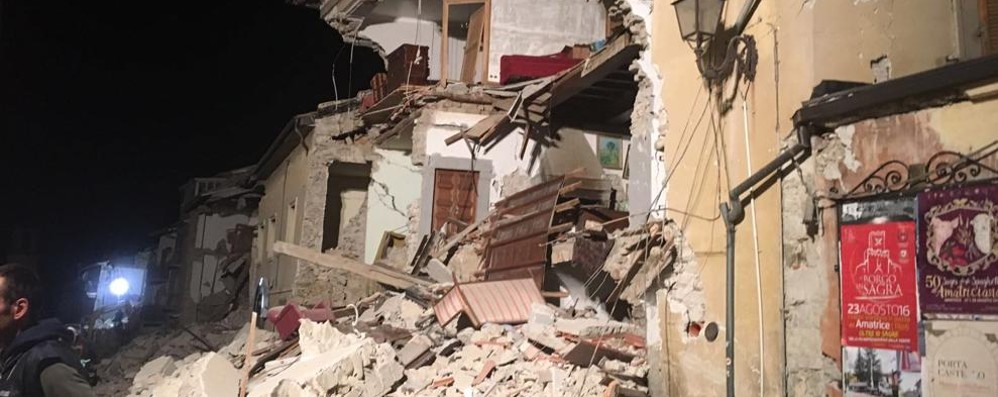 Una foto scattata dai volontari di Giussano ad Amatrice