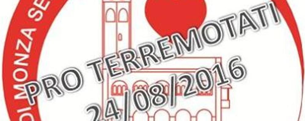 L’adesivo dedicato dal gruppo facebook ’Sei di Monza se’ alla raccolta fondi per i terremotati del 24 agosto