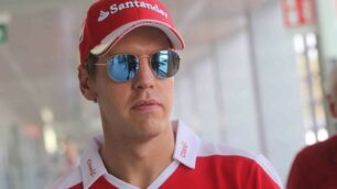 Autodromo di Monza, Gran premio d Italia 2016: Sebastian Vettel all ingresso della conferenza stampa