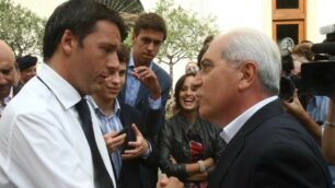 Matteo Renzi a Monza nel 2014, con il sindaco Roberto Scanagatti