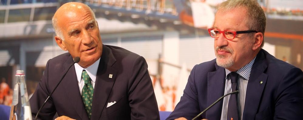 Il presidente Aci Sticchi Damiani con Roberto Maroni a Monza