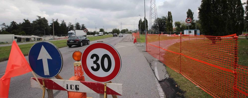 Monza, Sant’Albino: il cantiere da viale Fermi