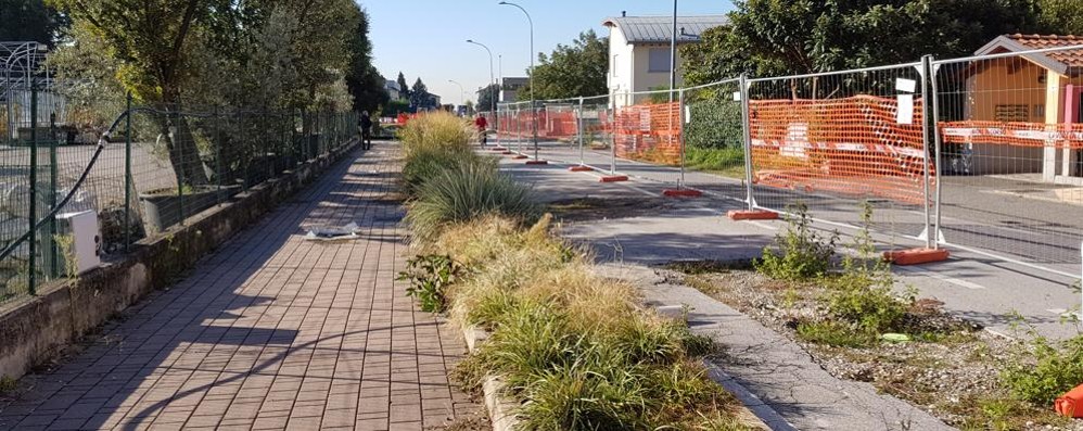 Via dante a Bernareggio come si presenta oggi