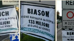 Alcuni cartelli comparsi nei Comuni della Brianza