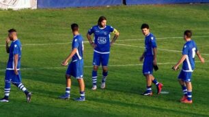 Calcio, il Seregno a fine gara a Busto Arsizio - foto Colzani