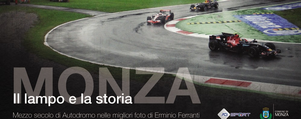 La copertina del libro fotografico di Erminio Ferranti sulla formula 1 a Monza