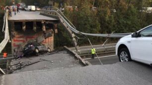 Il viadotto crollato sulla Valassina