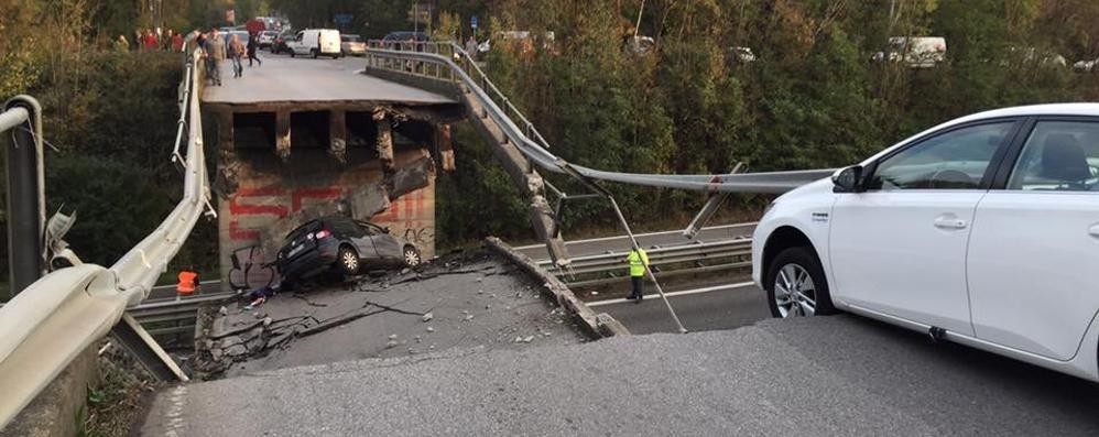 Il viadotto crollato sulla Valassina