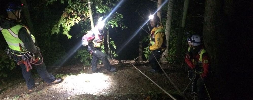 L’intervento degli uomini del soccorso alpino