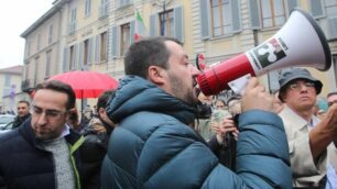 Matteo Salvini in via Prina