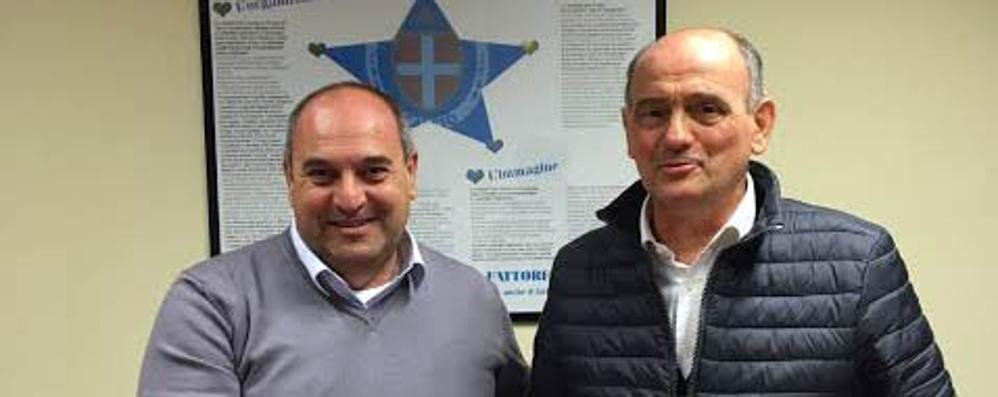 A destra Loris Beoni, nuovo allenatore della Folgore Caratese