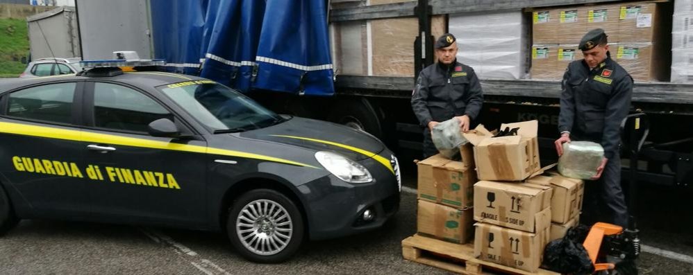 Una parte del carico di hashish