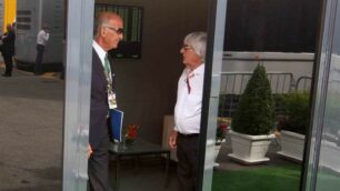 Bernie Ecclestone con Angelo Sticchi Damiani a Monza