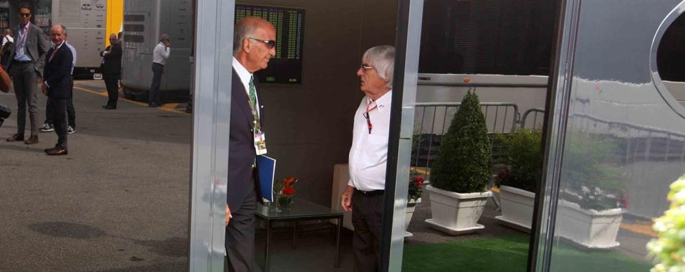Bernie Ecclestone con Angelo Sticchi Damiani a Monza