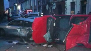 La scena dell’incidente di via Como, a Lissone