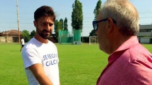 Calcio, Matteo Andreoletti con il presidente del Seregno Paolo Di Nunno in estate