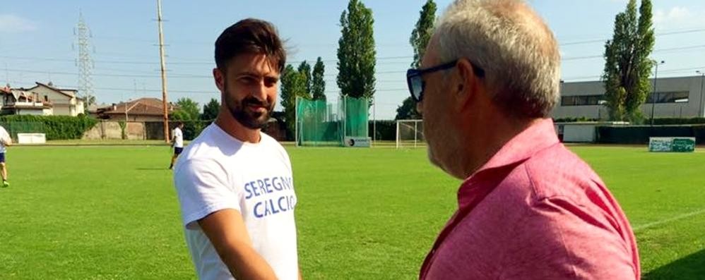 Calcio, Matteo Andreoletti con il presidente del Seregno Paolo Di Nunno in estate