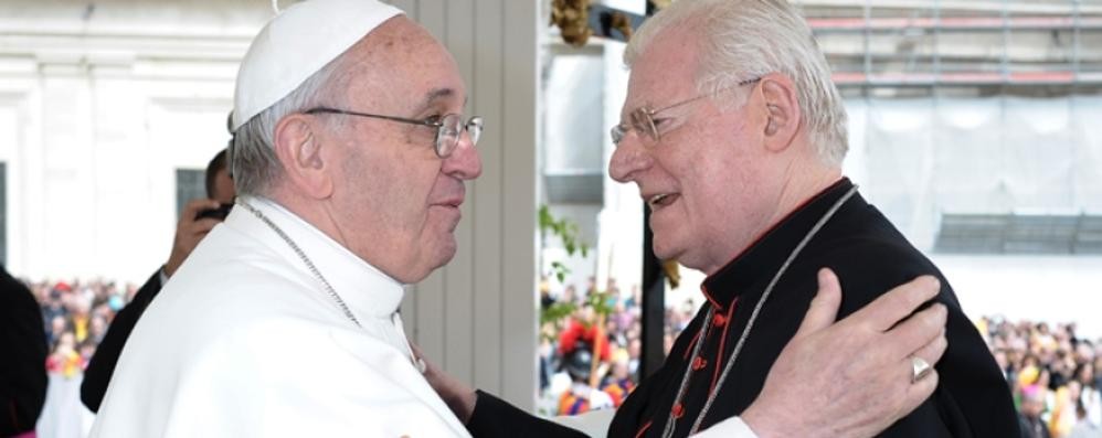 Papa Francesco e il cardinale arcivescovo di Milano Angelo Scola