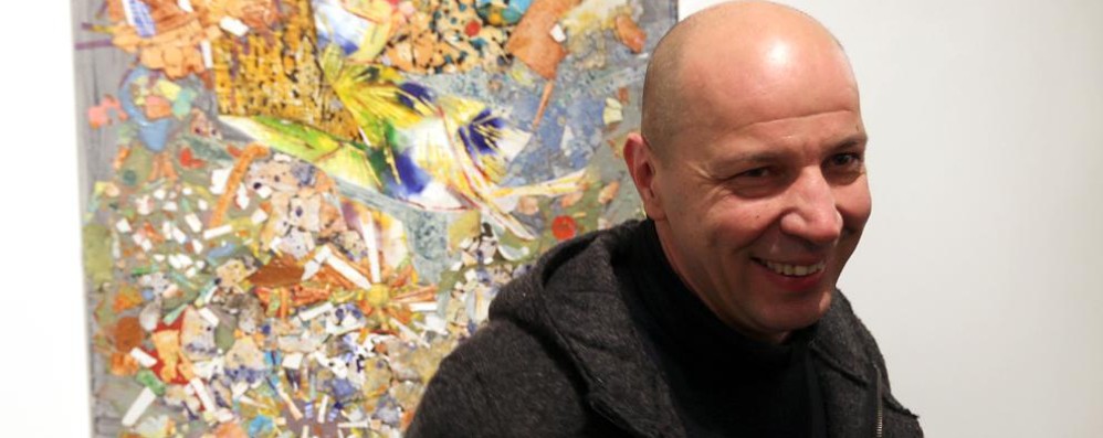 Aldo Baglio all’inaugurazione della prima personale a Monza