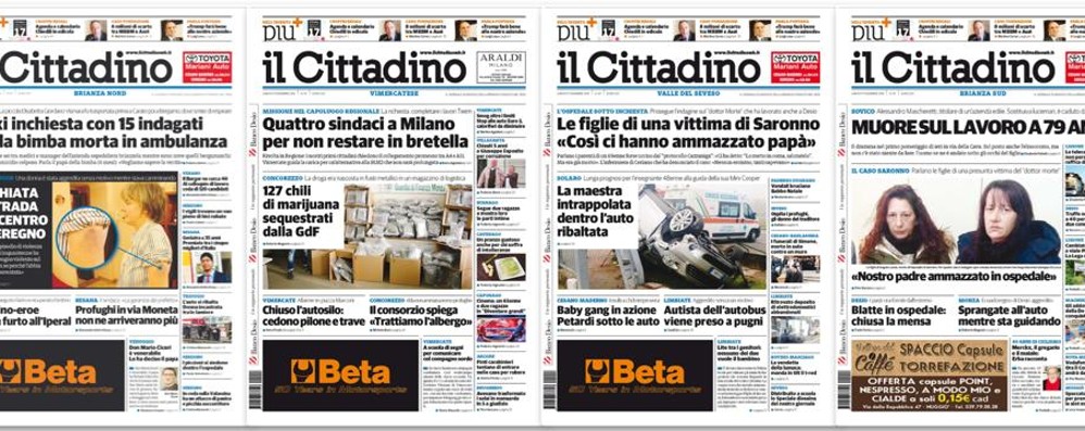 Le prime pagine del Cittadino