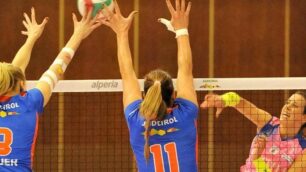 Volley, un attacco della Saugella Monza contro Sudtirol: Maria Segura