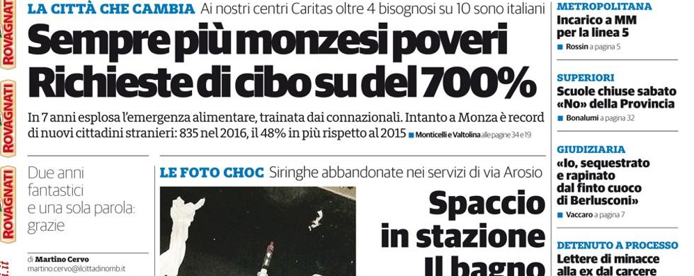 prima pagina cittadino giovedi' 19 gennaio 2017