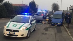 La scena dell’incidente di via Assunta a Nova Milanese