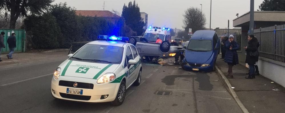 La scena dell’incidente di via Assunta a Nova Milanese