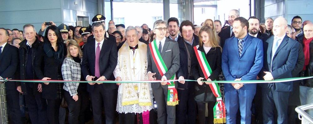 Seregno, iIl momento del triplo taglio del nastro per l’inaugurazione dell’Auditorium