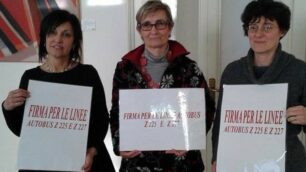 Il sindaco di Muggiò Maria Fiorito, il sindaco di Nova Rosaria Longoni e il consigliere provinciale Valeria Fasola