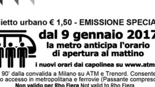Atm dal 9 gennaio 2017 anticipa l’apertura delle metropolitane con l’operazione “Buongiorno Milano”