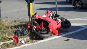 La moto dopo l’impatto