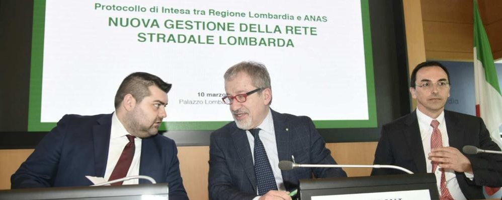 Alessandro Sorte, Roberto Maroni e il presidente Anas Gianni Vittorio Armani