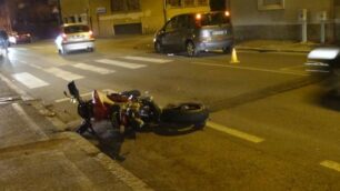 Albiate, incidente tra auto e moto - foto Terraneo
