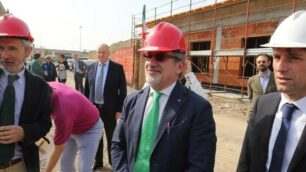 Maroni  e Sala in visita alla residenza San Pietro e al cantiere de Il paese ritrovato a Monza