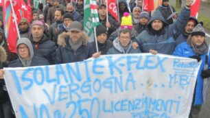 Una manifestazione dei lavoratori K-Flex