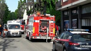 Incendio box a Seveso - foto Terraneo