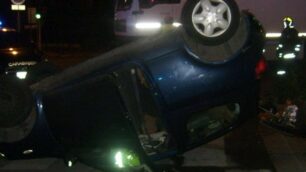 Arcore, l’auto ribaltata nell’incidente