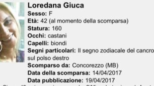 Concorezzo, scomparsa Loredana Giuca