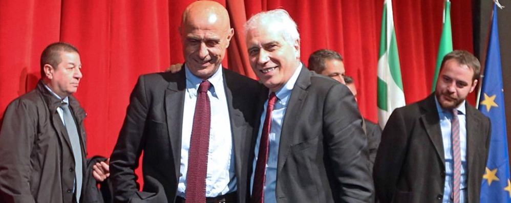 Monza, il ministro Marco Minniti con il sindaco Roberto Scanagatti all'Urban Center