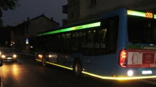 L’autobus coinvolto nell’incidente a Monza