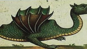 Il drago Tarantasio in un acquerello del ’500 del naturalista Ulisse Aldovrandi