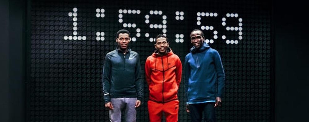 Il team Nike per il record della maratona all'autodromo di Monza