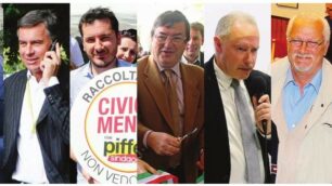 Monza 7 candidati a sindaco: Roberto Scanagatti, Dario Allevi, Paolo Piffer, Pier Franco Maffé, Danilo Sindoni, Michele Quitadamo, Manuela Ponti