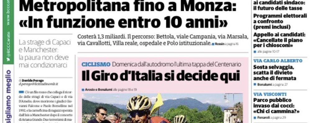 prima pagina il cittadino giovedì 25 maggio