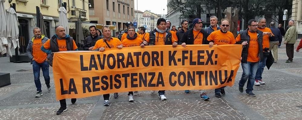 Lavoratori della K-Flex di Roncello a Monza l'1 maggio 2017